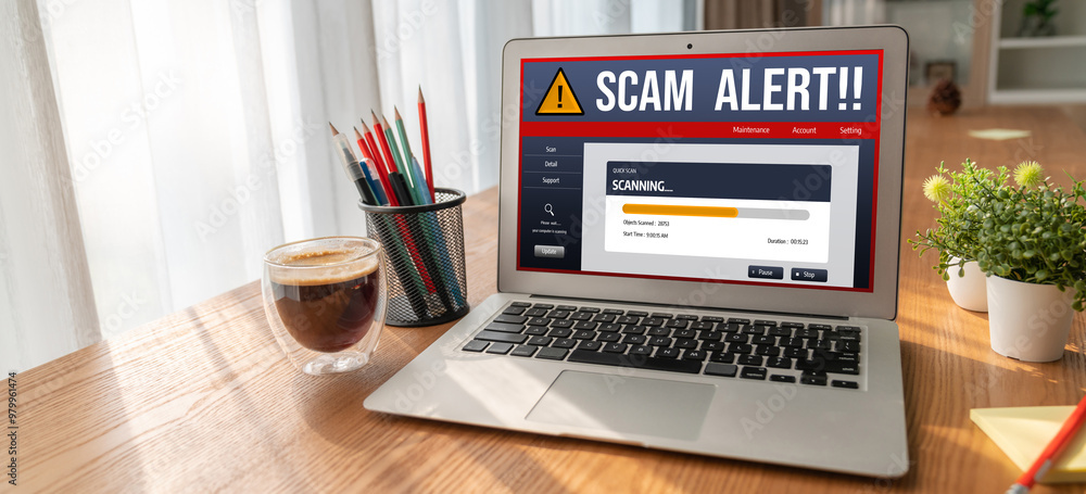 Cyber security software show alert of cyber attack for protection snugly. Danger from virus, phishing and cyber fraud. Cyber security software show alert of cyber attack for protection snugly. Danger from virus, phishing and cyber fraud.