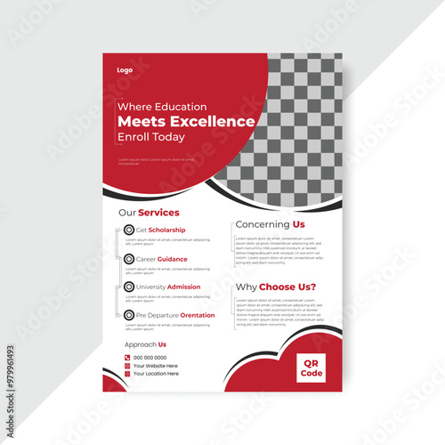 Education Flyer,School admission, Brochure design, cover modern layout, annual report, poster, flyer in A4 