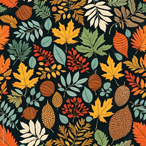  pattern with autumn leaves