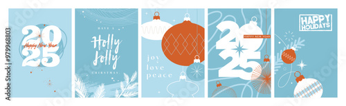 Merry Christmas and Happy New Year. Vector illustration for greeting card, party invitation card, website banner, social media banner, marketing material.