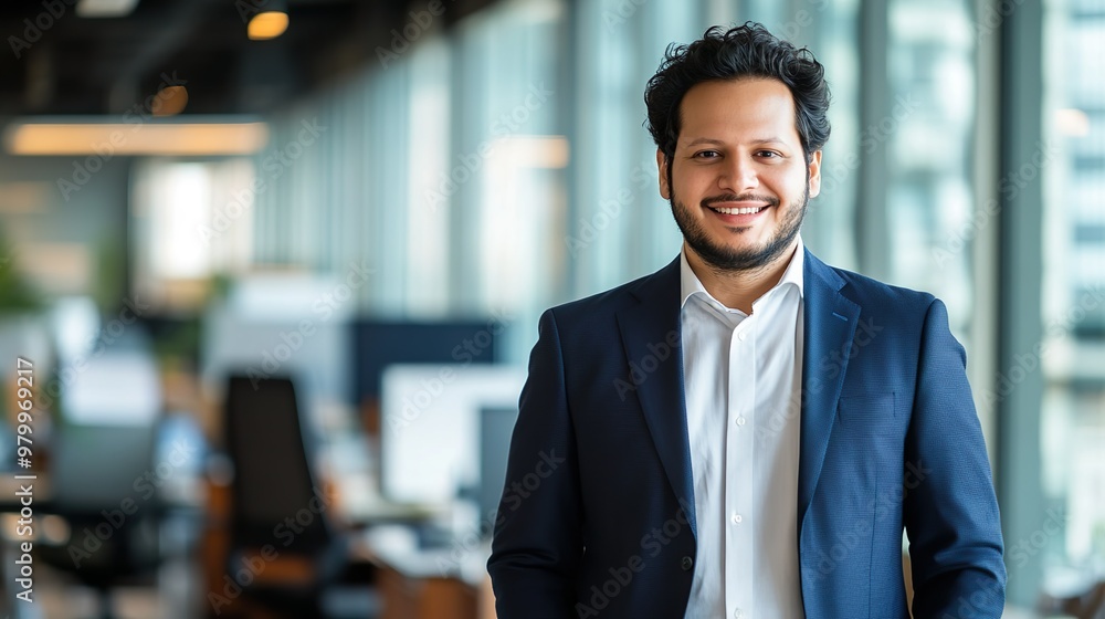 Successful Young Executive Smiling In Office Wearing Suit Confident Business Leader Successful Young Executive Smiling In Office Wearing Suit Confident Business Leader