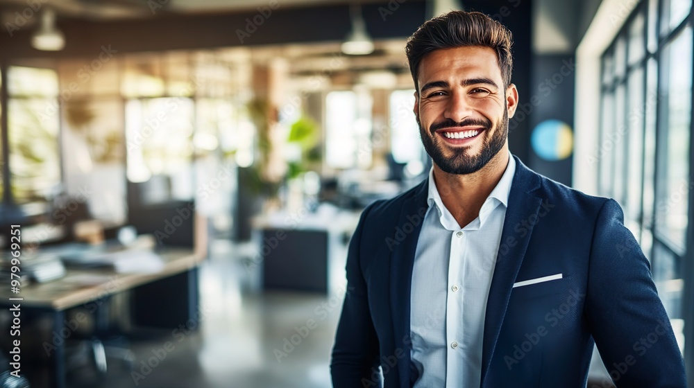 Successful Business Executive Smiling In Office Wearing Suit Corporate Leader Successful Business Executive Smiling In Office Wearing Suit Corporate Leader