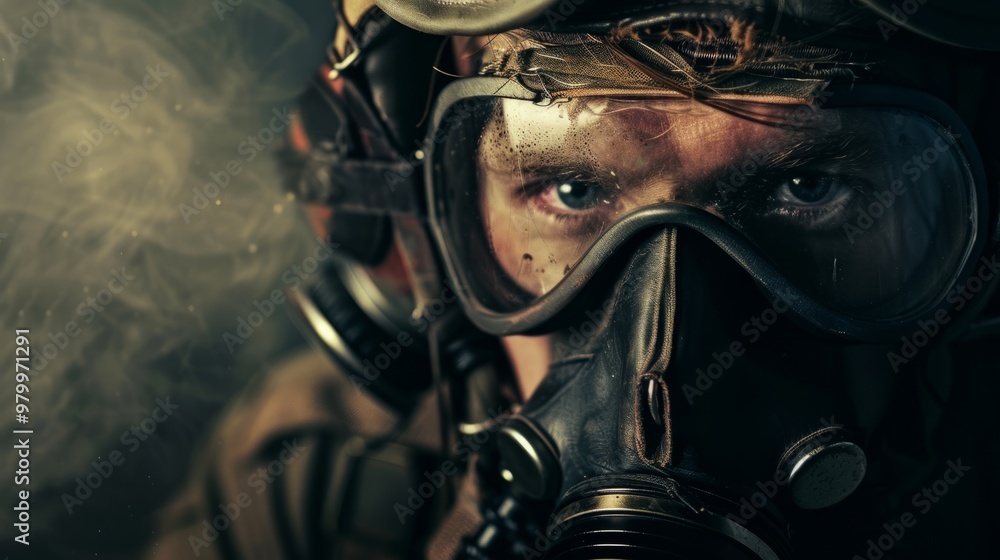 fighter pilot with a gas mask and glasses generative ai fighter pilot with a gas mask and glasses generative ai