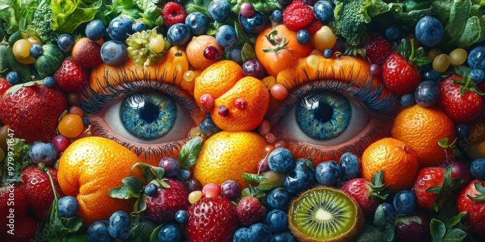 The dynamic urban environment where lively produce with eyes bring joy and wonder to every corner