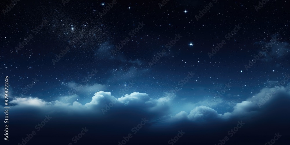 A full moon atmosphere with star on a dark night sky A full moon atmosphere with star on a dark night sky