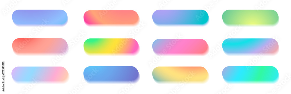 Set of gradient with blur web buttons. Read more colorful buttons. Blank buttons with aura for websites, user interfaces, mobile devices. Vector illustration Set of gradient with blur web buttons. Read more colorful buttons. Blank buttons with aura for websites, user interfaces, mobile devices. Vector illustration