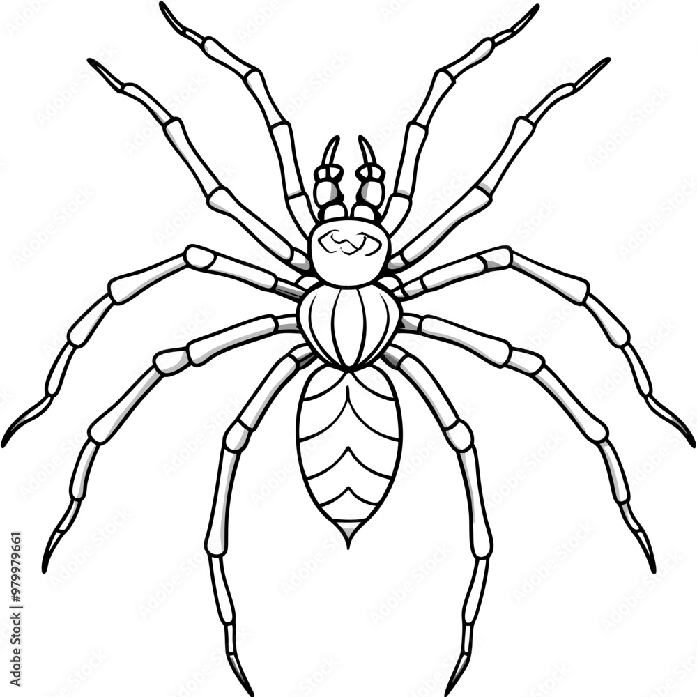 Vector Design Spindly Legged Spider with Simple Body Outline Vector Design Spindly Legged Spider with Simple Body Outline
