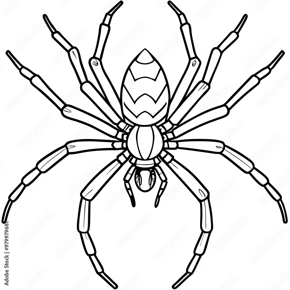 Vector Design Spindly Legged Spider with Simple Body Outline Vector Design Spindly Legged Spider with Simple Body Outline