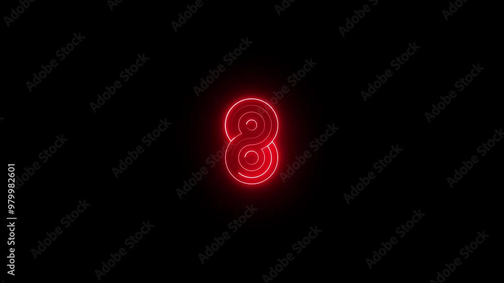 Abstract neon ring icon. red Color animation, on black background. Abstract neon ring icon. red Color animation, on black background.