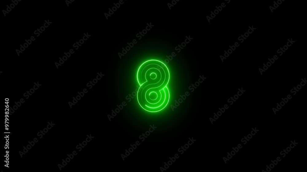 Abstract neon ring icon. green Color animation, on black background. Abstract neon ring icon. green Color animation, on black background.