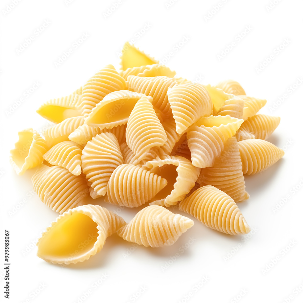 Italian conchiglioni pasta on white background Italian conchiglioni pasta on white background