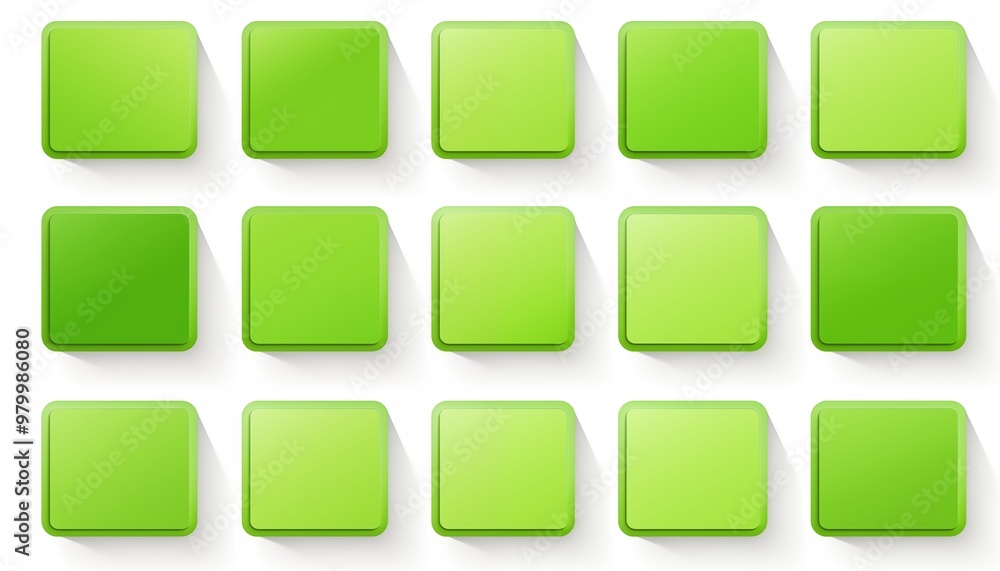 buttons for web, green square circle buttons for web, green square circle
