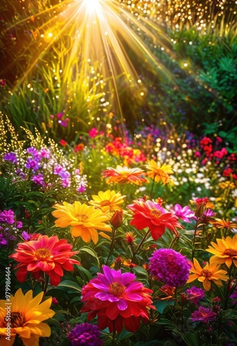vibrant flower gardens illuminated stunning natural light showcasing colorful display blooms foliage, rainbow, lgbtq, lgbt, pride, love, equality, nature