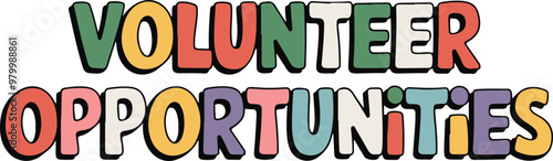Colorful Vector Design for Volunteer Opportunities