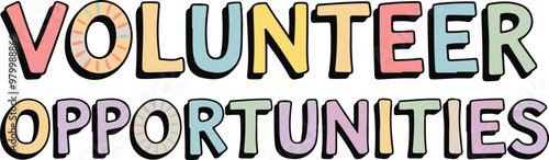 Colorful Vector Design for Volunteer Opportunities Banner