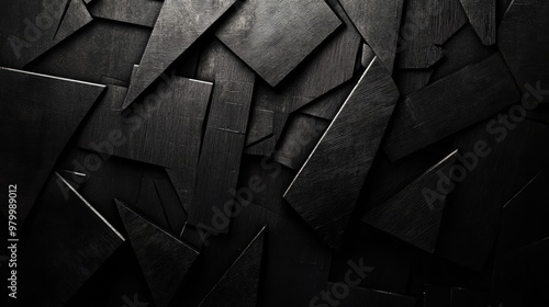 Wallpaper Mural A textured black abstract background with intricate geometric patterns and light highlights. Modern and elegant. Torontodigital.ca