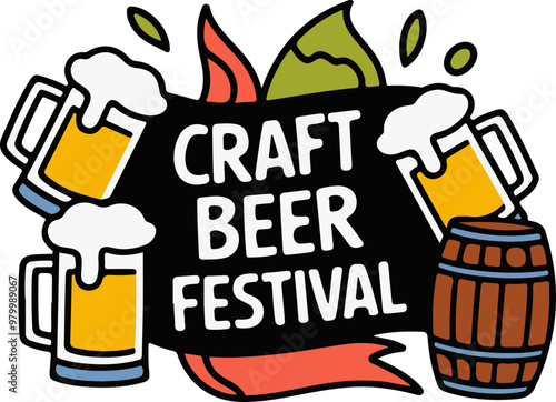 Craft Beer Festival Vector Illustration Design