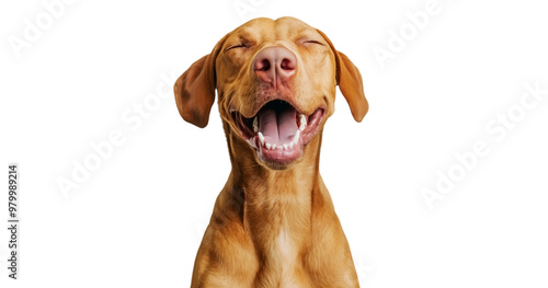 Wallpaper Mural Close-up of a happy dog smiling. Transparent background. Cut out Torontodigital.ca