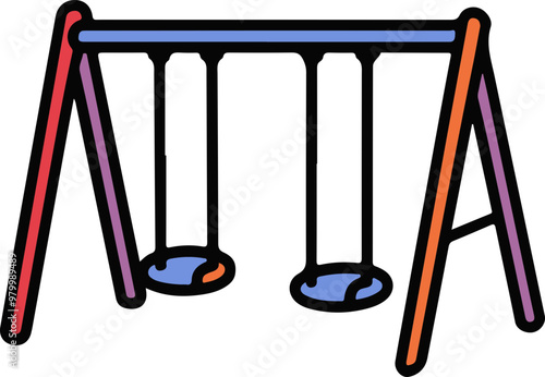 Colorful Vector Swing Set Illustration