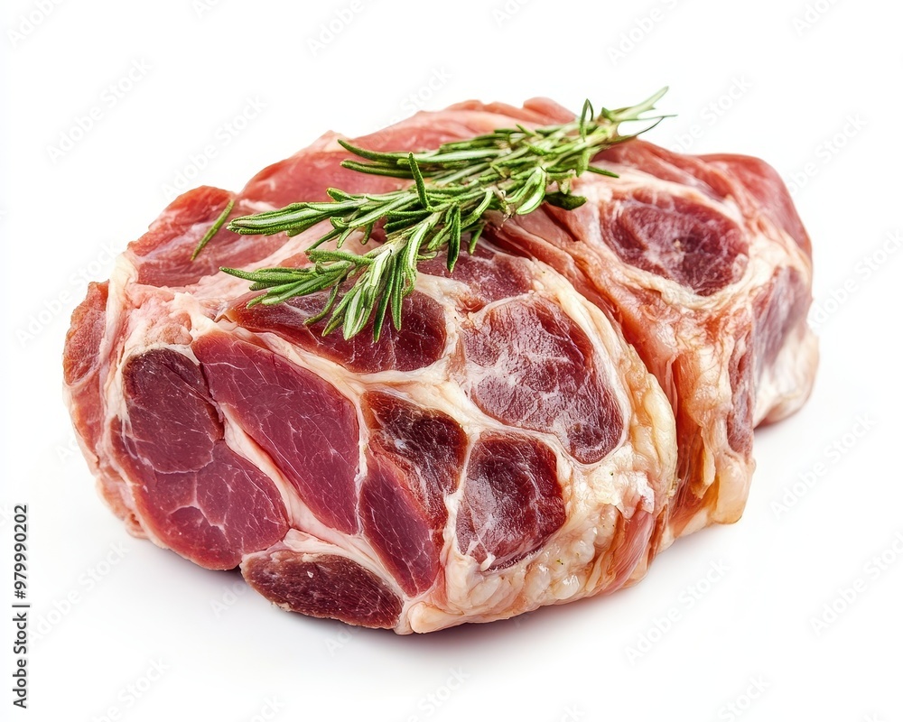 Raw pork ham and leg on white background Raw pork ham and leg on white background