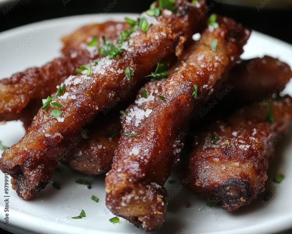 Salt cured pork trotters with a crispy fried coating Salt cured pork trotters with a crispy fried coating