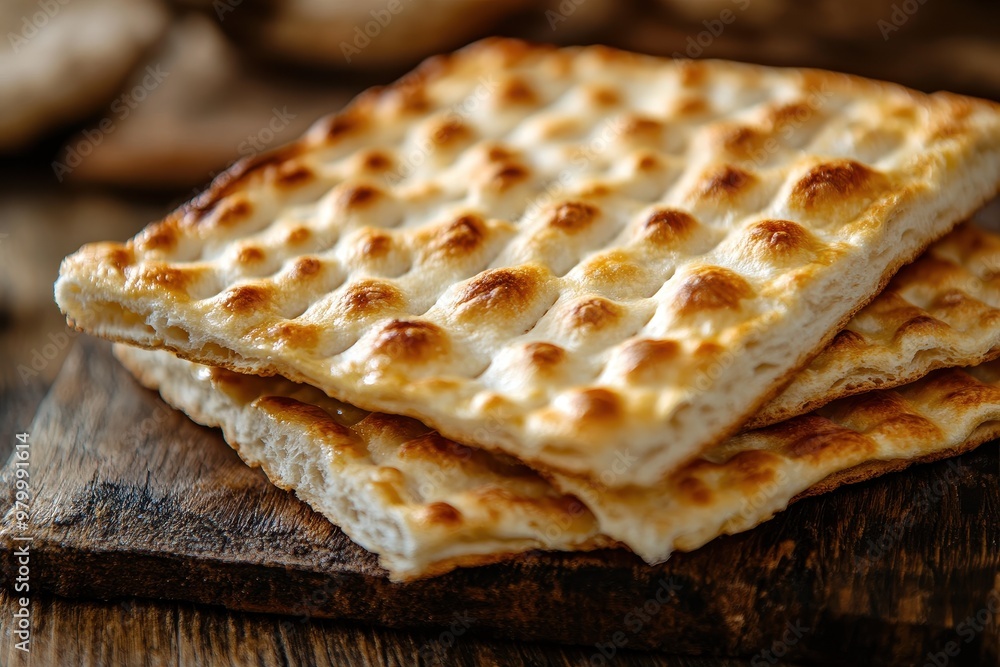 Shmurah Matzah for Passover symbol Close up view Shmurah Matzah for Passover symbol Close up view