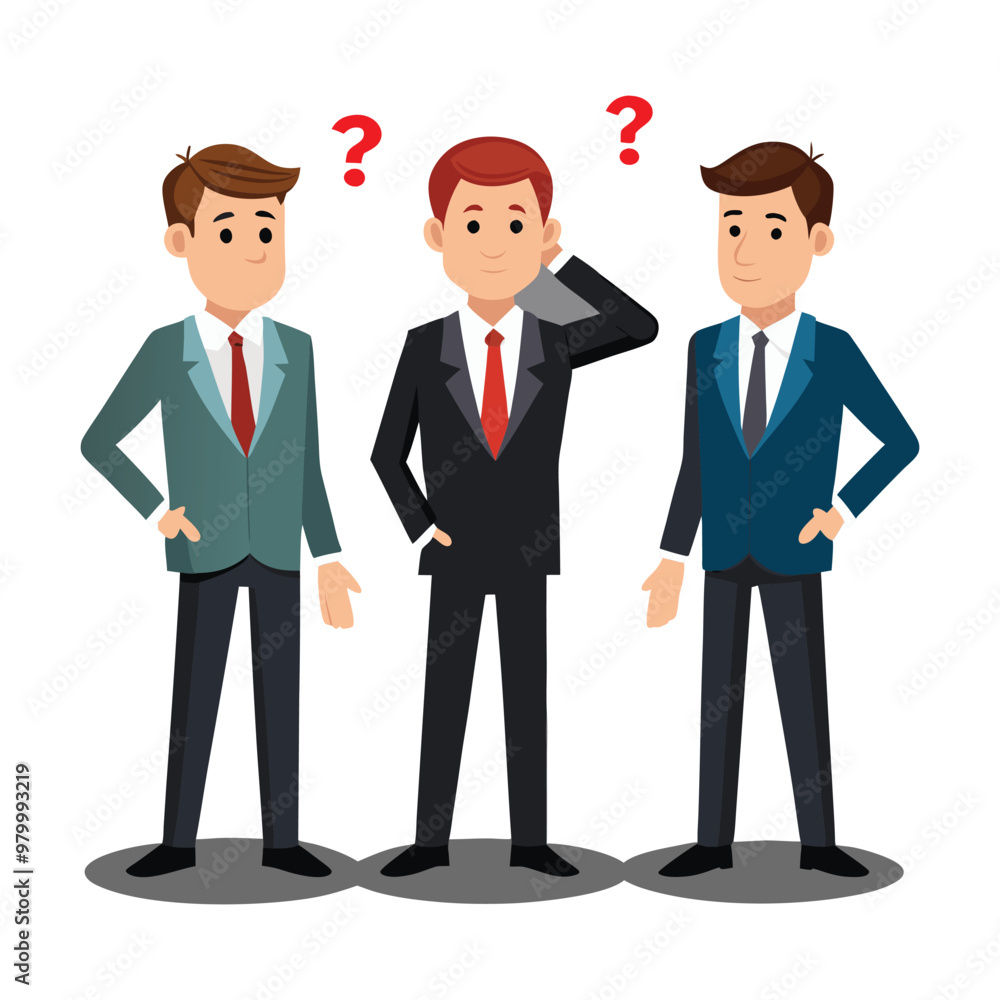 Various Confused Businessman Vector art. Various Confused Businessman Vector art.