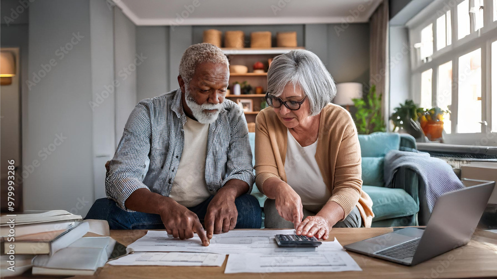 woman man senior bill finance retirement couple home document calculator paper wife budget elderly together mature old retired paperwork tax woman man senior bill finance retirement couple home document calculator paper wife budget elderly together mature old retired paperwork tax