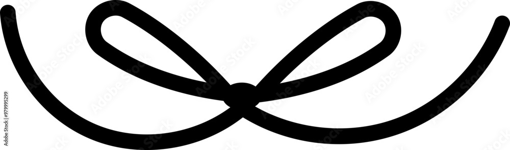Simple line bow ribbon doodle Simple line bow ribbon doodle