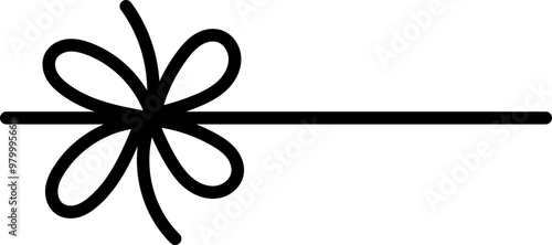 Simple line bow ribbon doodle