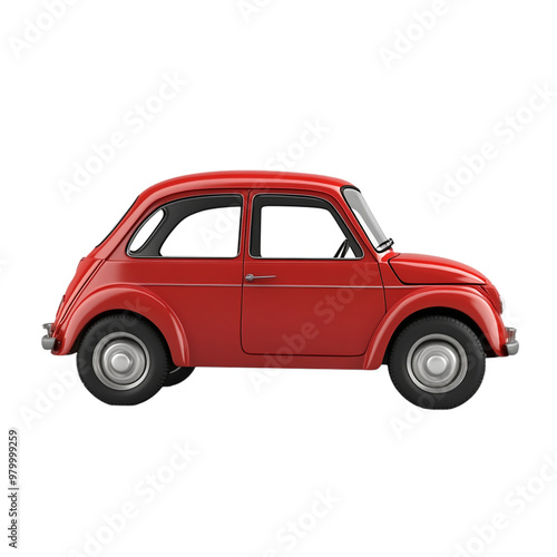 3D small car on transparent background