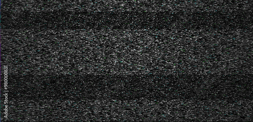 Black and white grainy TV screen texture in the style of old 90s movies.