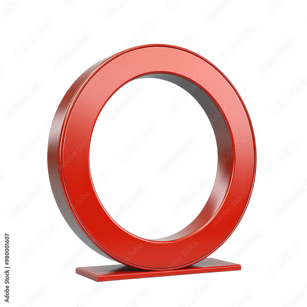 Sleek red sculpture shaped as a circle, ideal for modern decor or artistic display. Adds a pop of color to any space., isolated on a transparent background. Sleek red sculpture shaped as a circle, ideal for modern decor or artistic display. Adds a pop of color to any space., isolated on a transparent background.