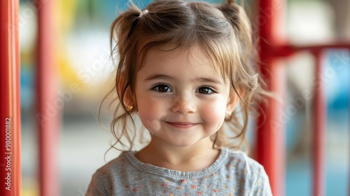 Friendly Gemini child at a playground, symbolizing a curious and energetic spirit