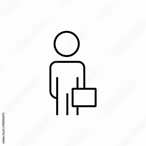 businessman suitcase icon sign vector