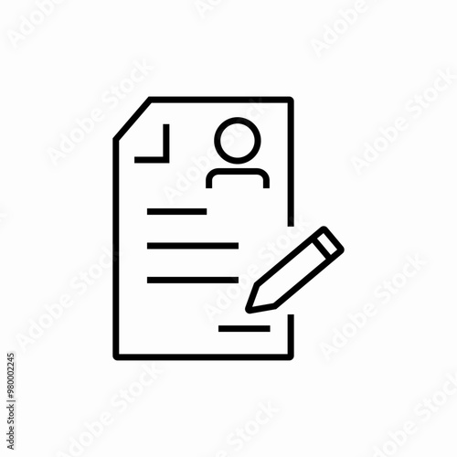 employee resume icon sign vector