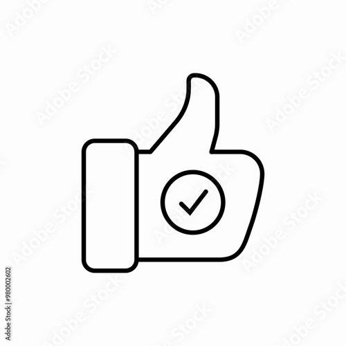 thumbs up check mark icon sign vector