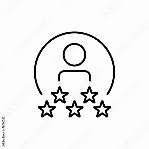 user 5 stars icon sign vector