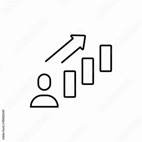 user statistics increase icon sign vector