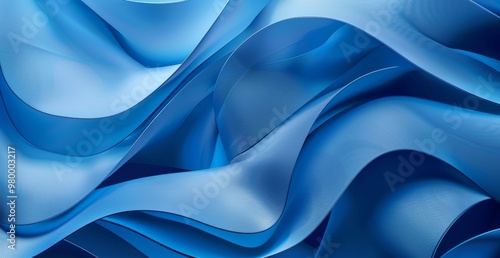 Abstract background. Windows wallpaper, curved shapes and shadows, design, banner, or presentation blue organic shapes and lines. photo