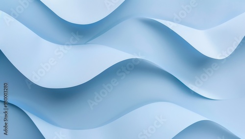 Abstract background. Windows wallpaper, curved shapes and shadows, design, banner, or presentation blue organic shapes and lines.