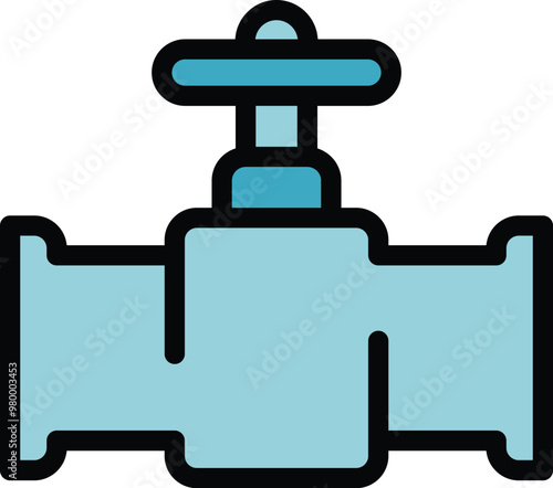 Industrial pipe valve showing the open position allowing fluid to flow freely