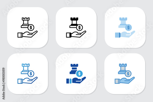 startegy icons with various design styles	