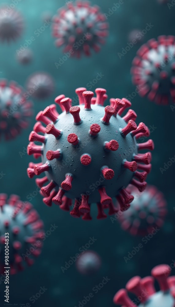 A highly detailed, 3D-rendered illustration of the COVID-19 virus, showcasing its structure and surface features. Ideal for educational and health-related materials. A highly detailed, 3D-rendered illustration of the COVID-19 virus, showcasing its structure and surface features. Ideal for educational and health-related materials.