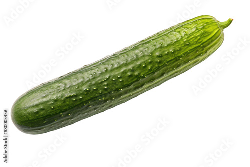 Fresh green cucumber isolated on a white background ready for salad preparation or snacking at any time of the year. Generative AI