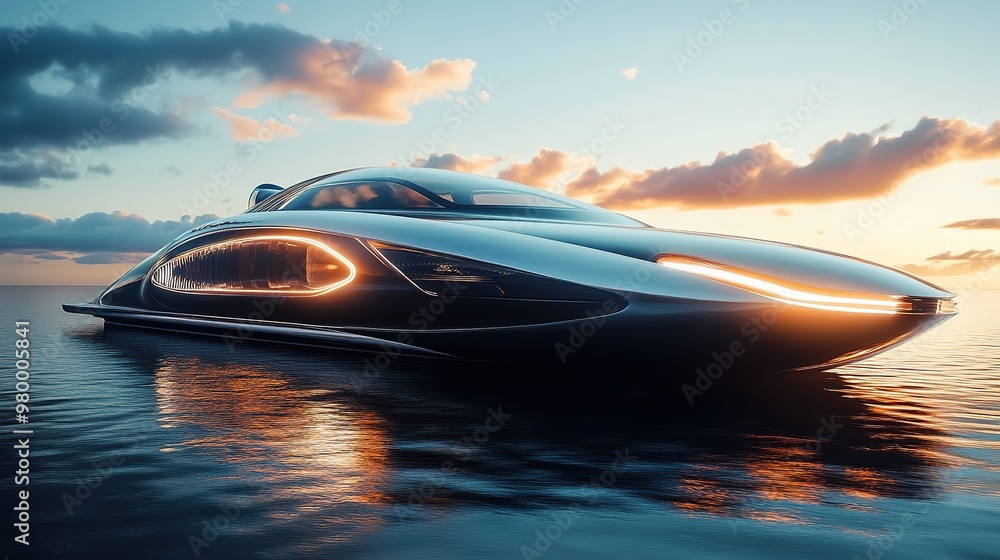 Obraz premium A futuristic luxury vehicle with a sleek, modern design and advanced features