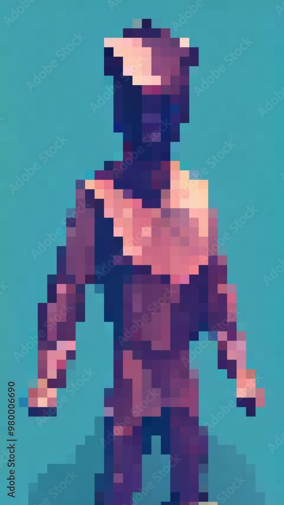 Retro character in pixel art style Retro character in pixel art style