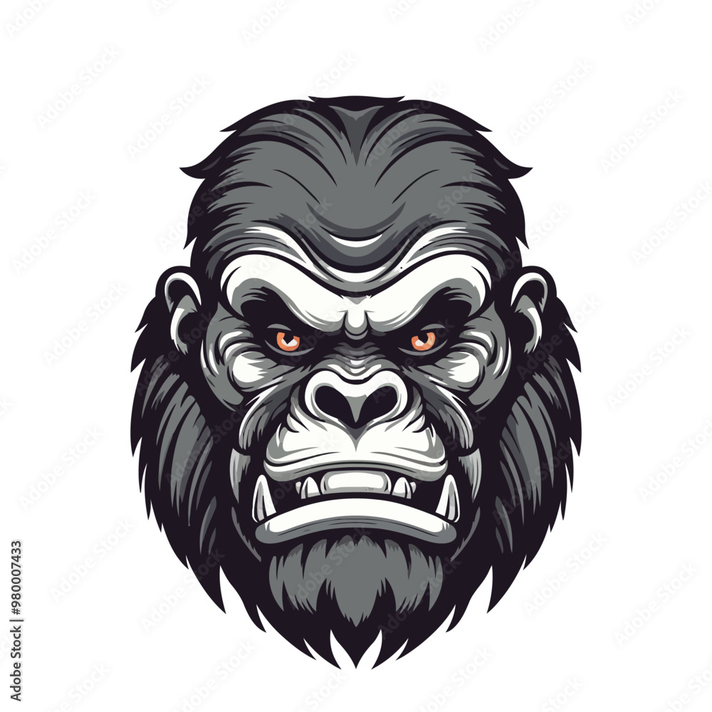 Gorilla head logo design. Abstract drawing gorilla face. Cute gorilla face isolated. Vector illustration Gorilla head logo design. Abstract drawing gorilla face. Cute gorilla face isolated. Vector illustration