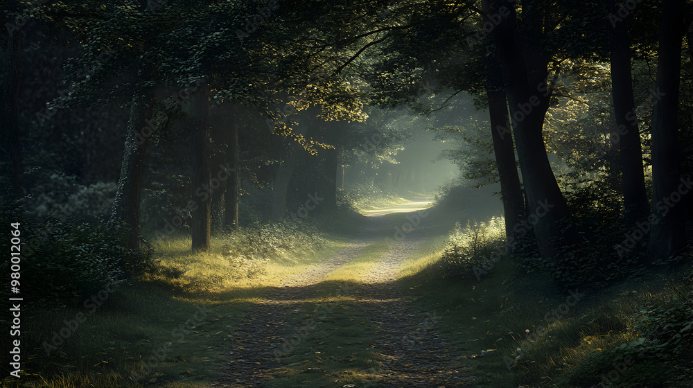 A small path leading through a quiet forest.
A small path leading through a quiet forest.
