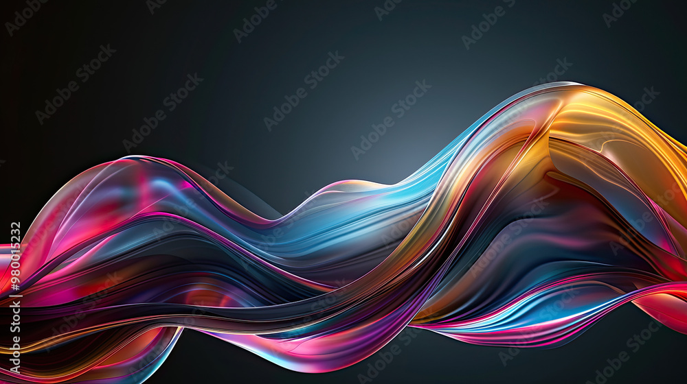 Abstract 3d render, iridescent background design, colorful illustration. 3D Illustration Abstract 3d render, iridescent background design, colorful illustration. 3D Illustration